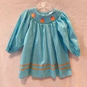 Pumpkin Smocked Dress - size Toddler 3